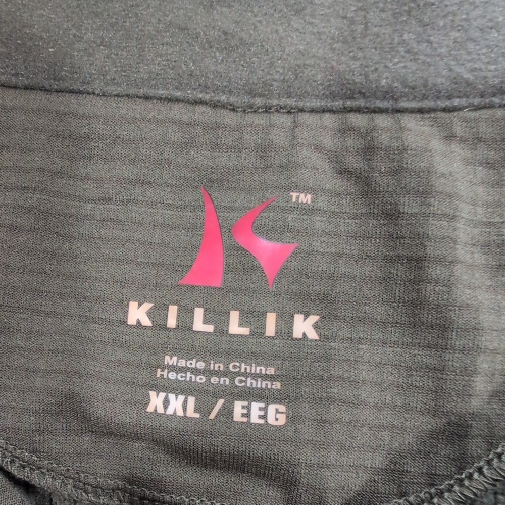 Killik Mens XXL 1/4 Zip Grid Fleece Pullover Olive Green Tactical Outdoor Top - Picture 5 of 9
